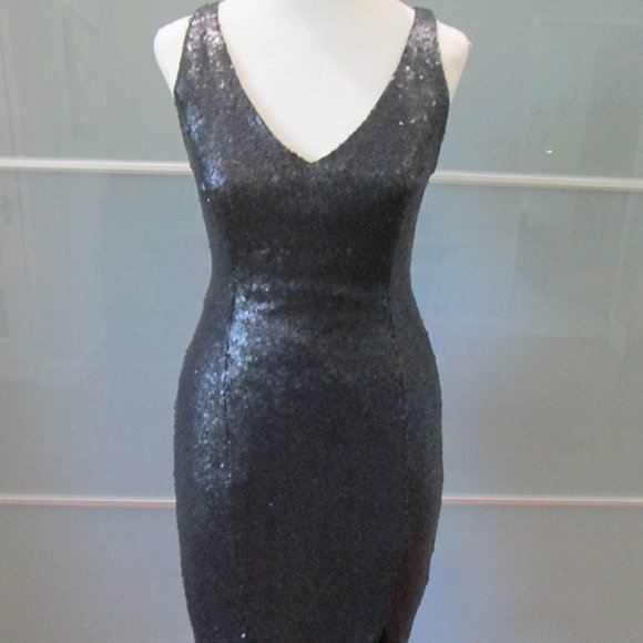 JAYGODFREY Dresses & Skirts - *SOLD* Jay Godfrey Sequin Slit Cocktail Dress in Black